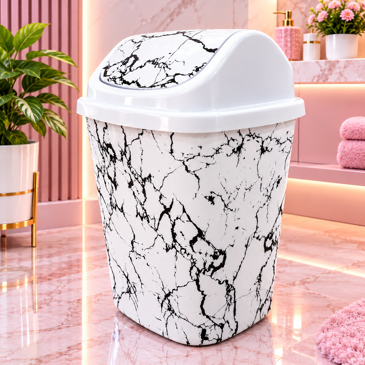 Marble Pattern Trash bin (Random Color)