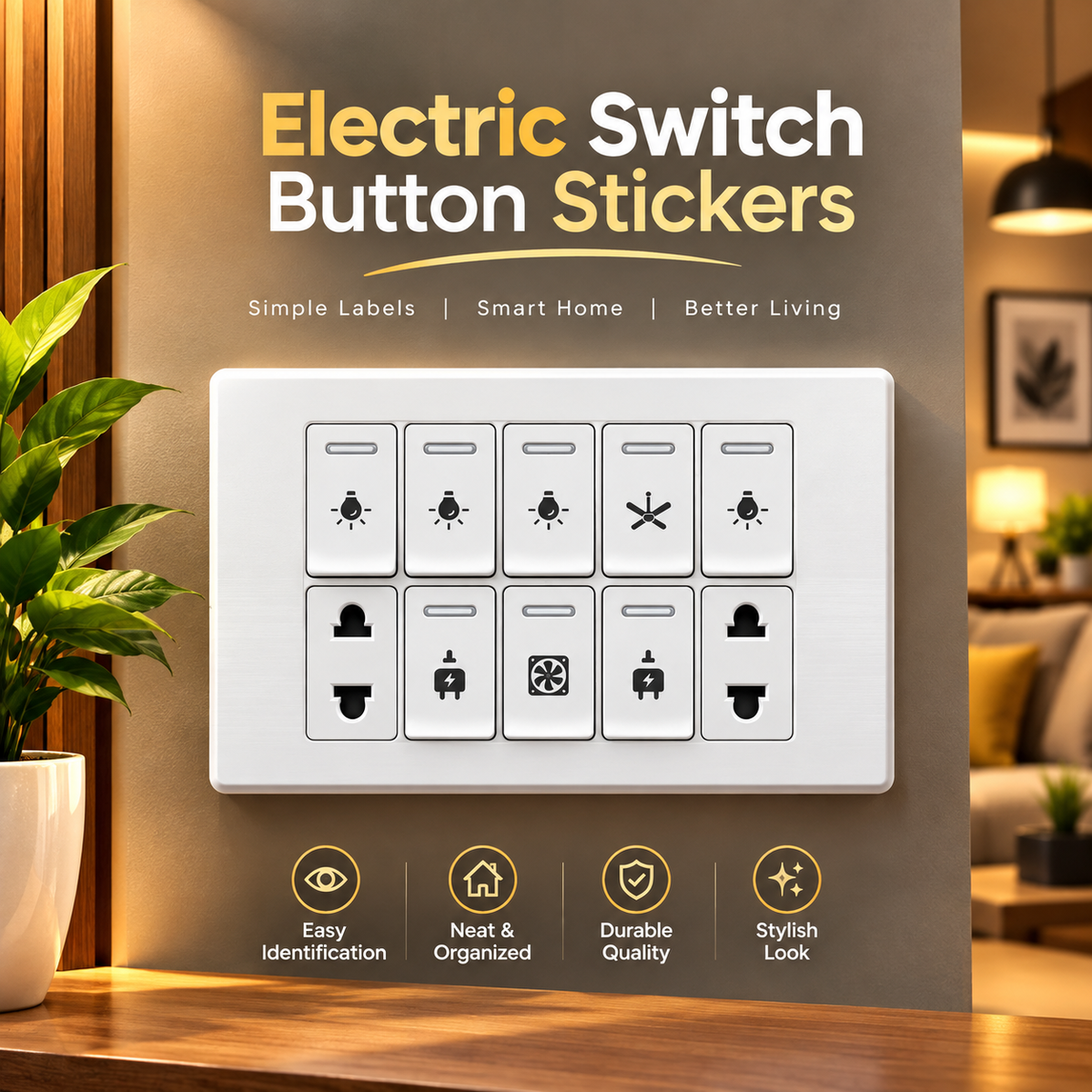 Premium Electric Switch Sticker Sheet Set – 198 Icons