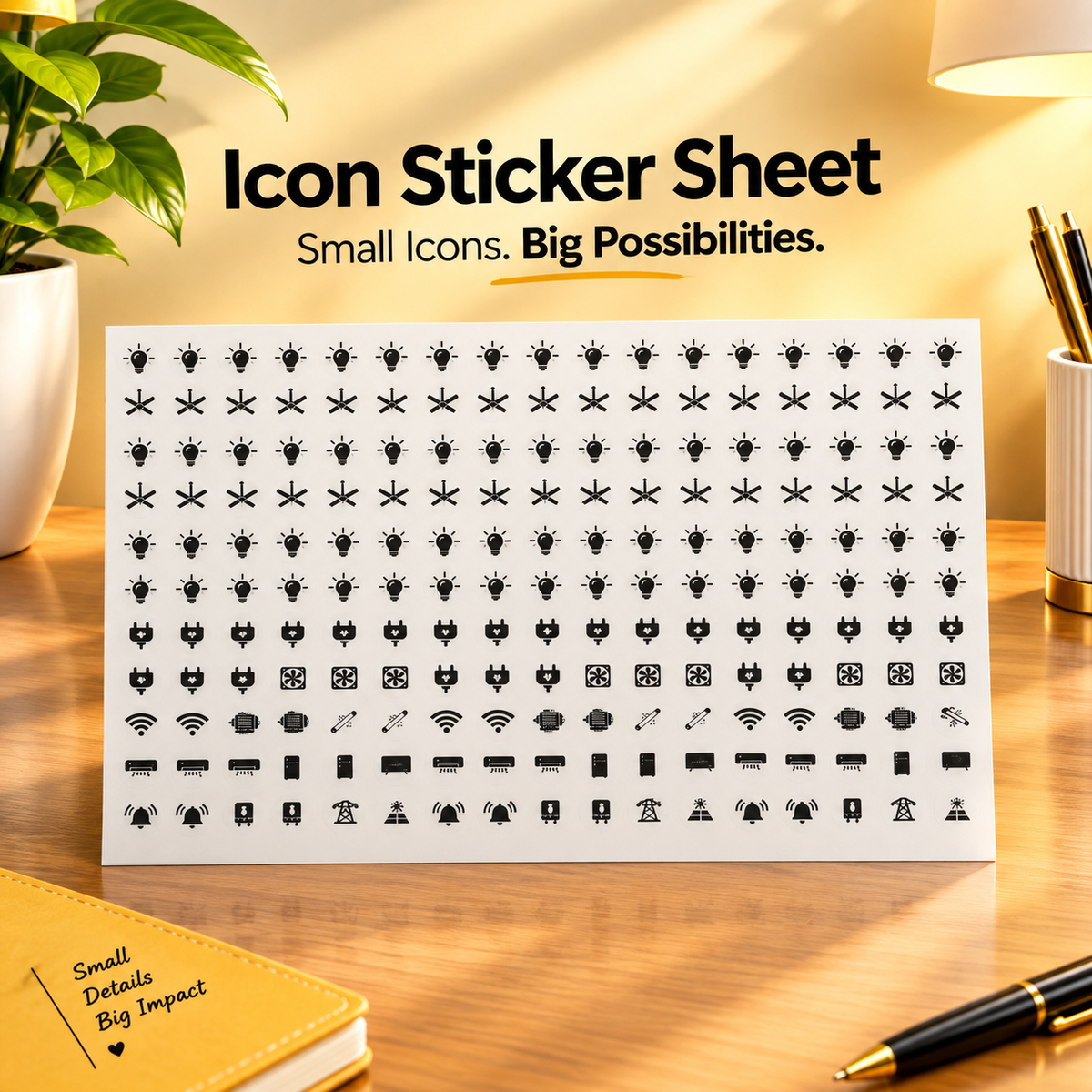 Premium Electric Switch Sticker Sheet Set – 198 Icons
