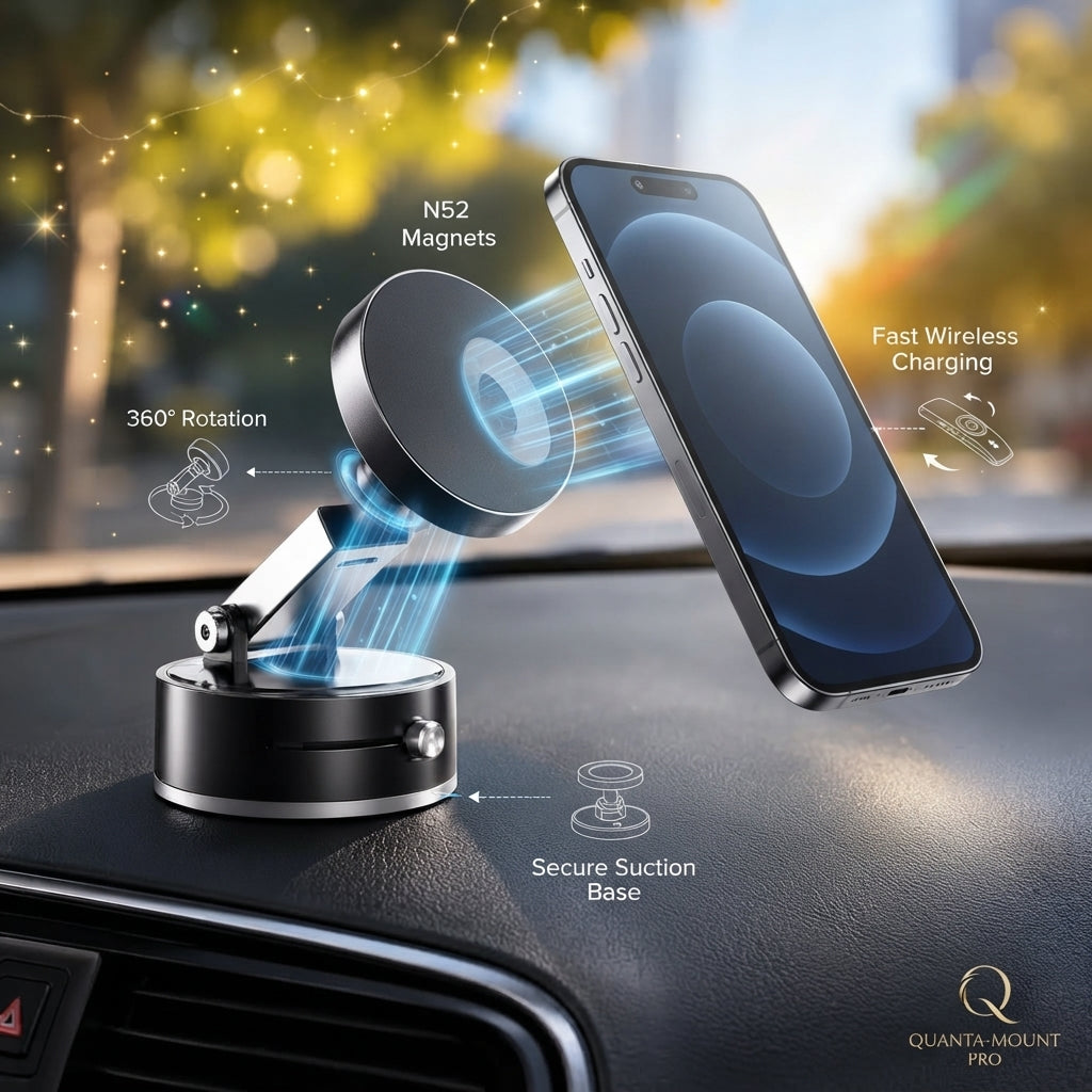 360° Magnetic Car Phone Holder – Premium Dashboard Mount