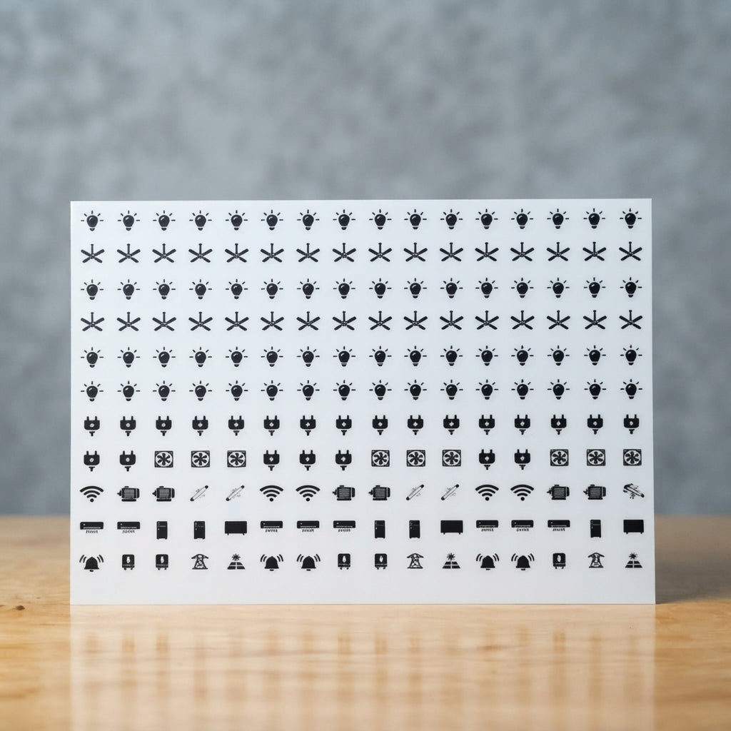 Premium Electric Switch Sticker Sheet Set – 198 Icons