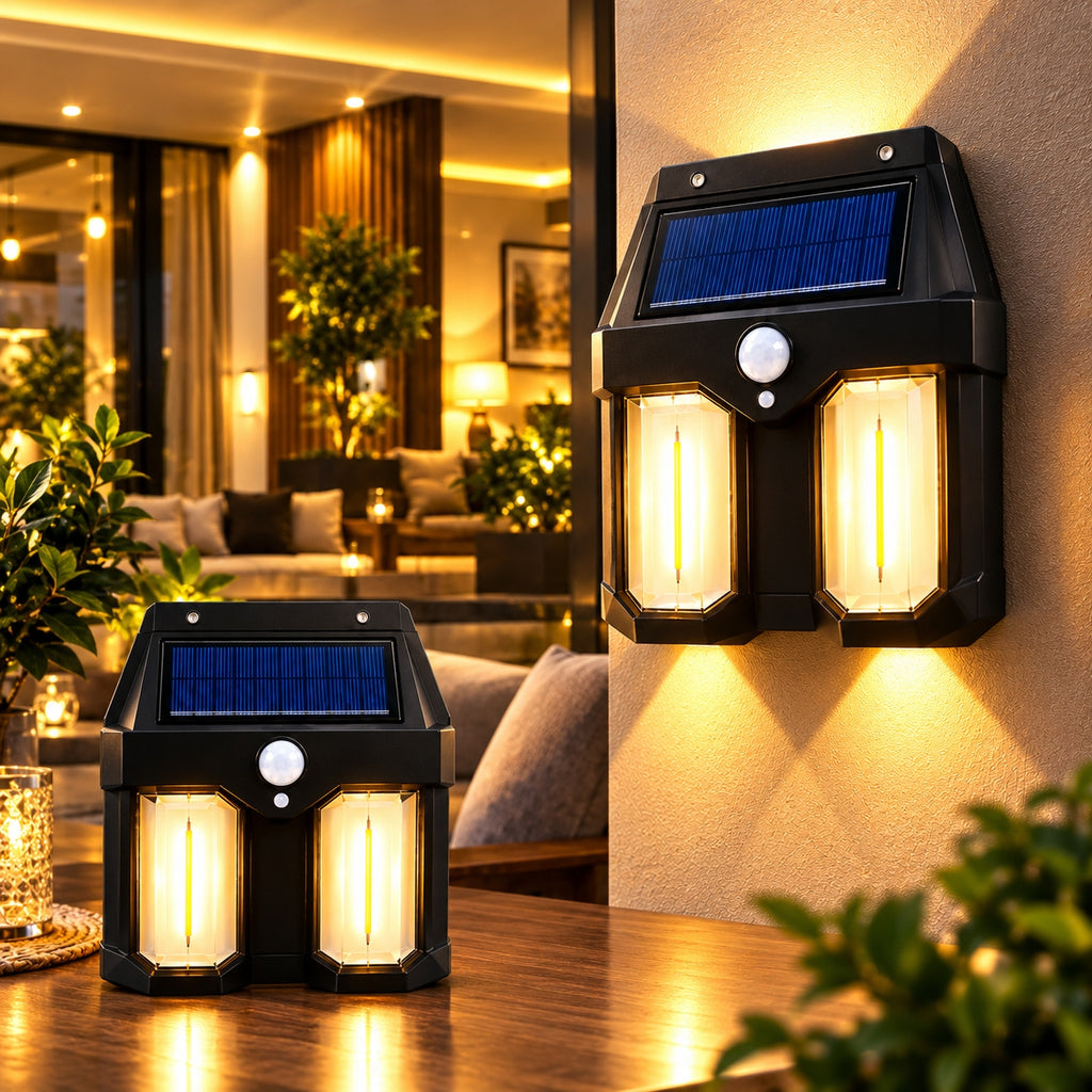Double Bulb Solar Wall light For Outdoor